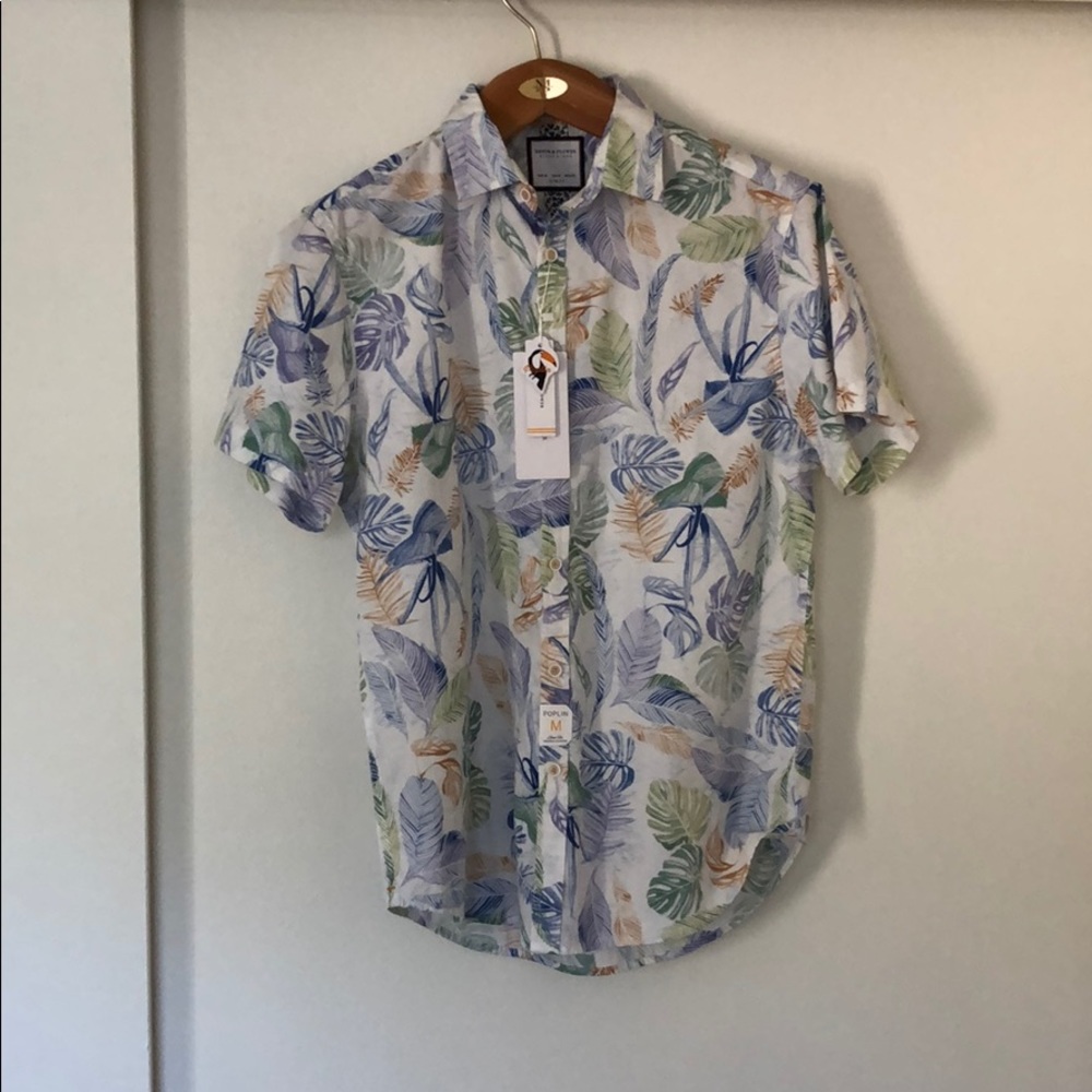 Denim & Flower Hawaiian Style Button-Down